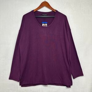 NWT Banana Republic Large Purple Long Sleeve Scoop Neck Pullover‎ Top Active